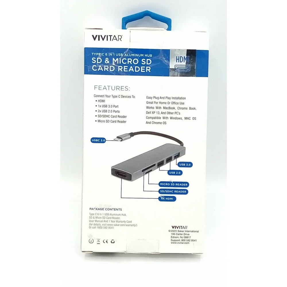 Vivitar 6-in-1 SD and Micro SD Card Reader